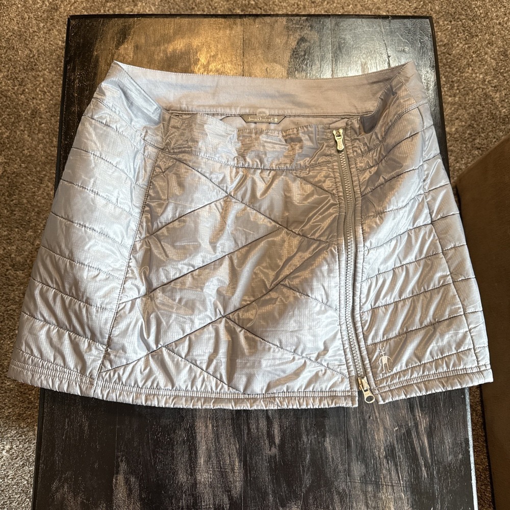 Smart Wool Smartwool Quilted Mini Skirt Batting Large Gray EUC